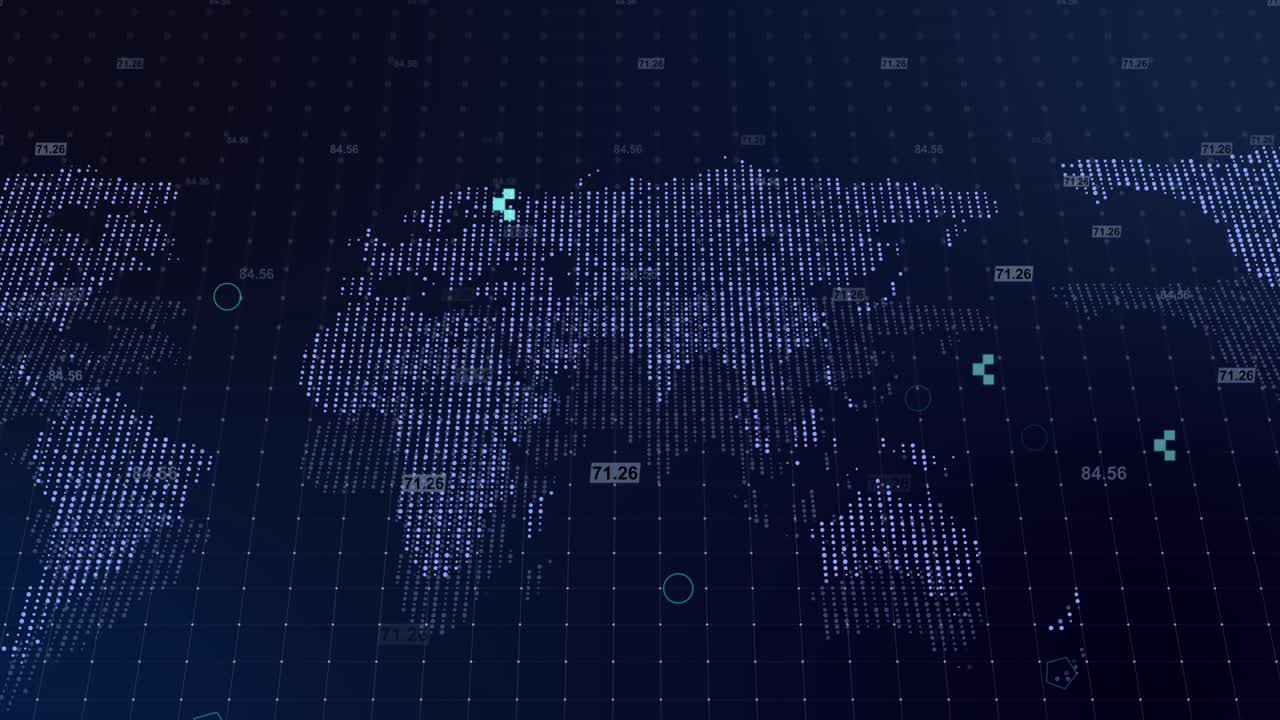 Virtual planet earth with particles and lines network connection big data global networking and