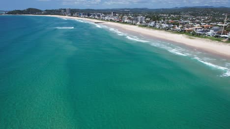 aerial view of blue sea in palm beach, gold coast, queensland, australia