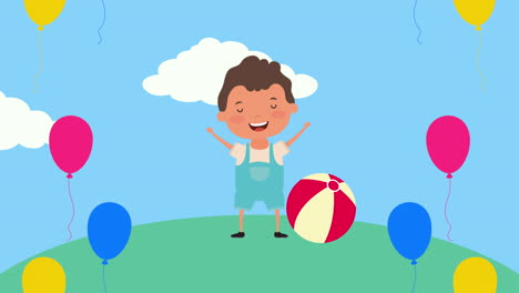 niño pequeño en la escena del campo