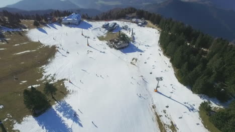 aerial ski lift and ski area view