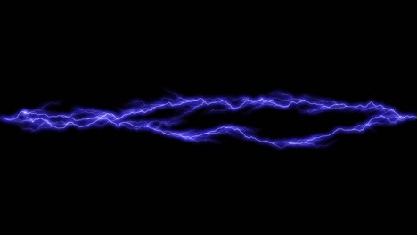 horizontal blue lightning bolt on black background