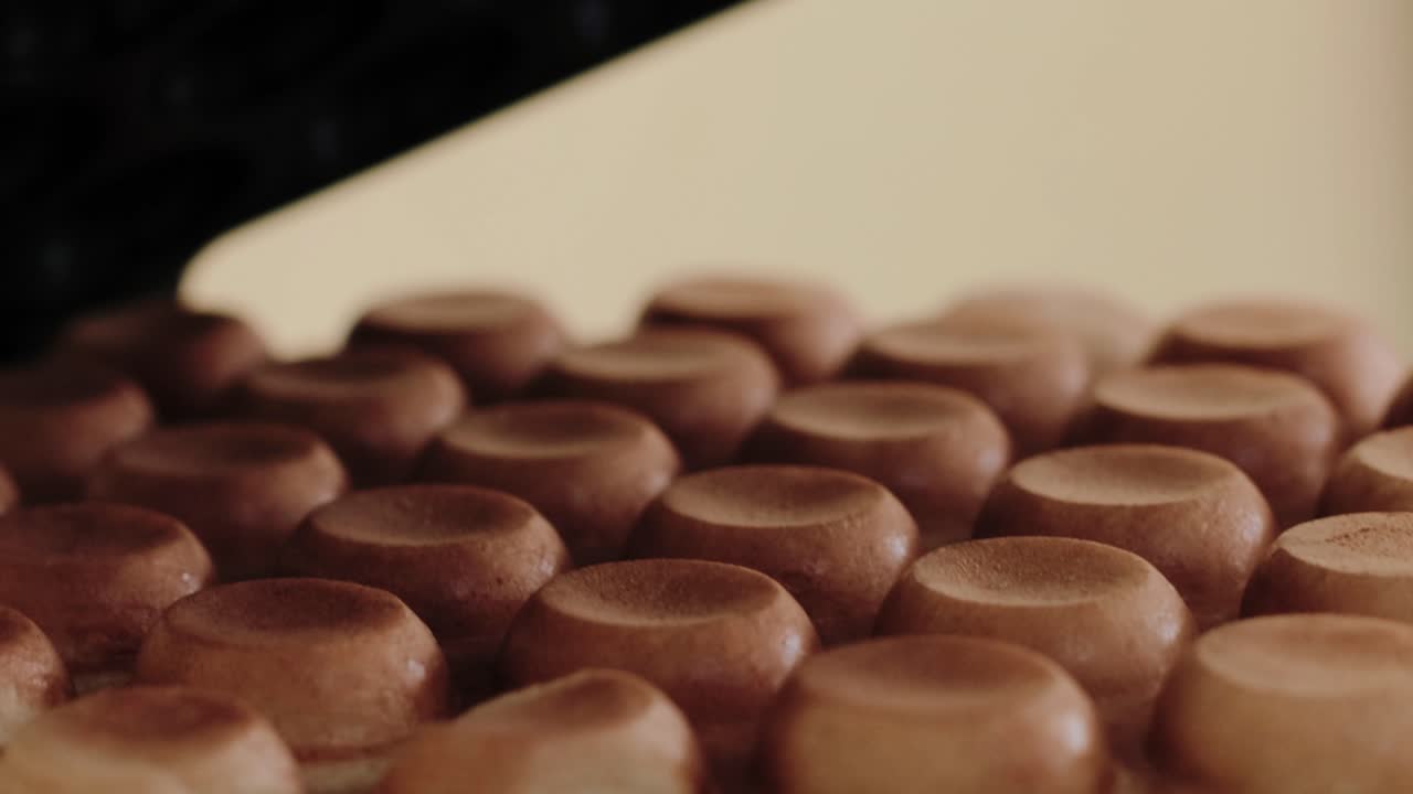 토스터를 만드는 와플에 와플. 요리 디저트