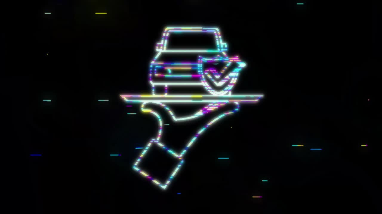 자동차 보험 계약서 문서: 손상 방패 아이콘, 보호, 모션 그래픽