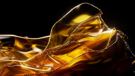 flowing transparent golden multilayer cloth background, 3d rendering.