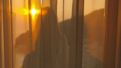 woman watching a sunset