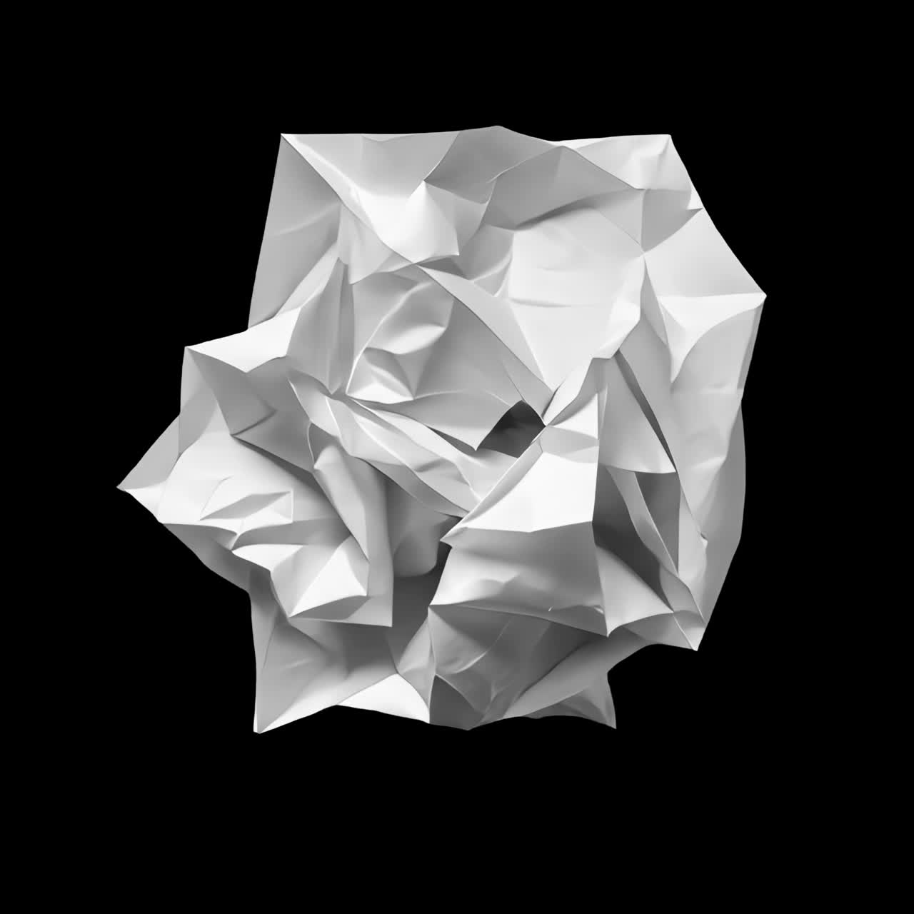 Crumpled Paper on Black Background