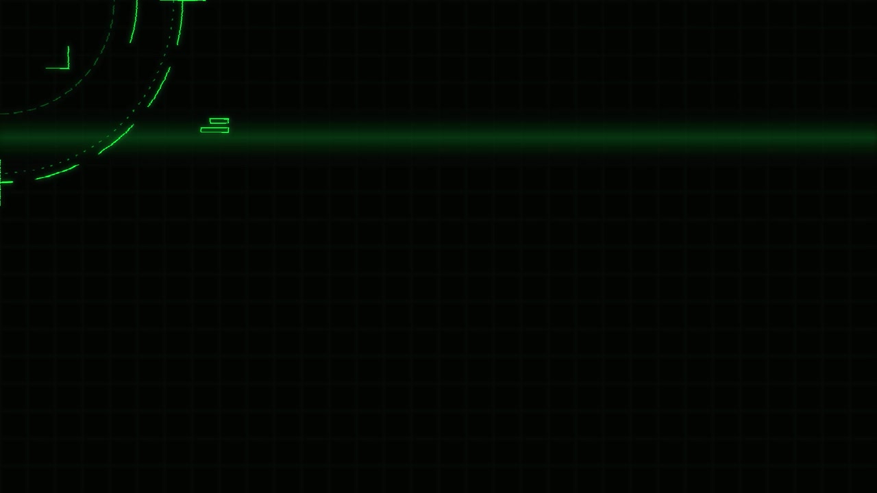 Green Digital HUD Interface Scanning Element on Dark Background