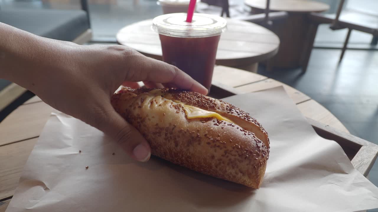 Sandwich and Iced Coffee