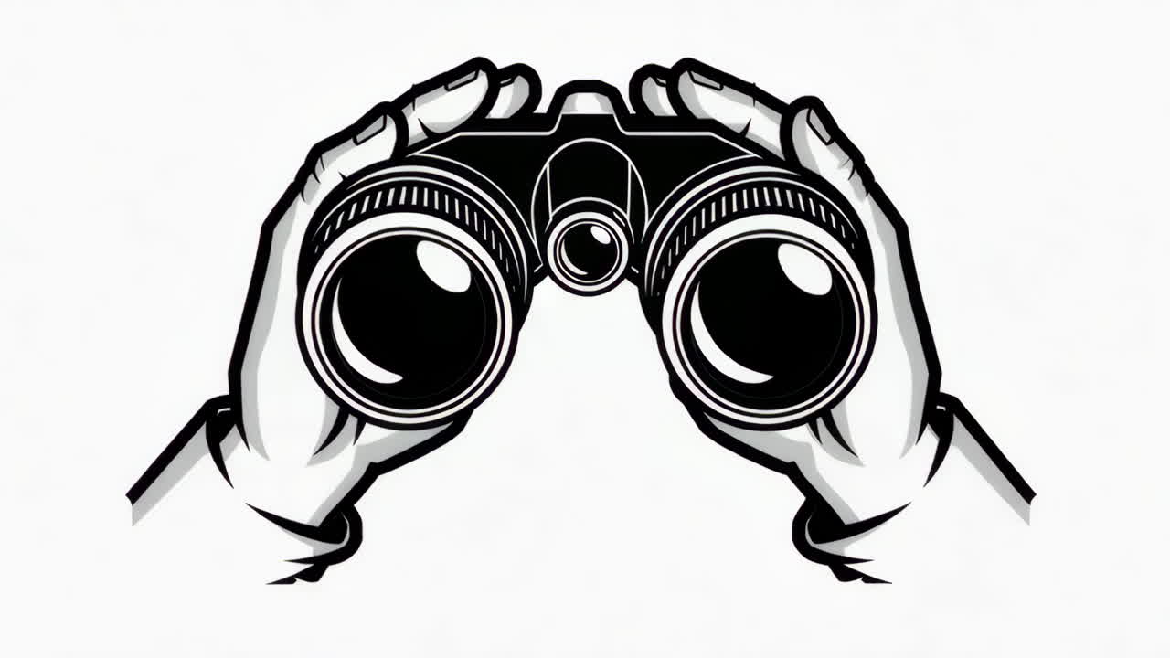 manos con binoculares.