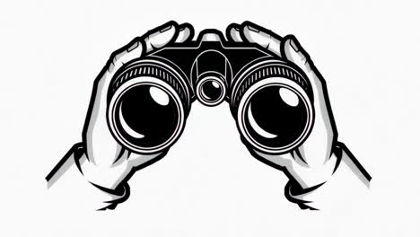 hands holding binoculars