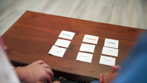 daily routine cards on a table