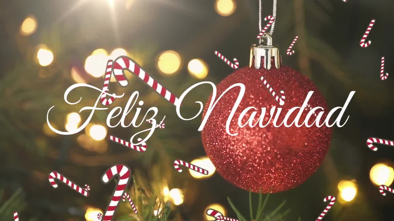 animación de felicitaciones de navidad texto sobre decoraciones de navidad