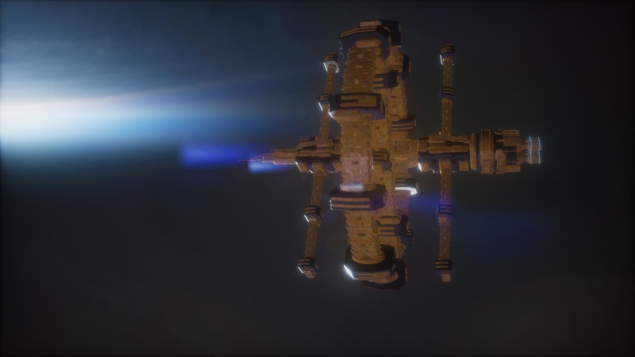 지구와 우주선. 지구 위의 우주선