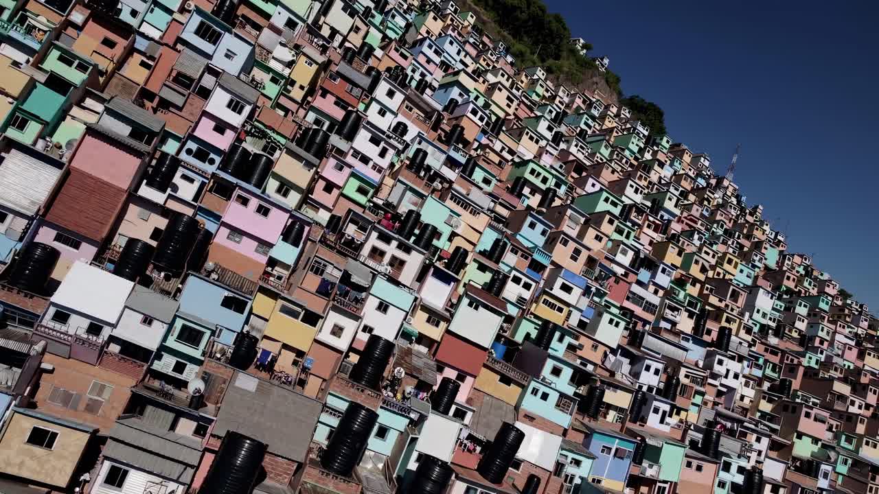 Colorful Houses on a Hillside Slum