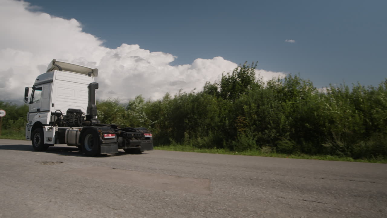 Truck driving on a road