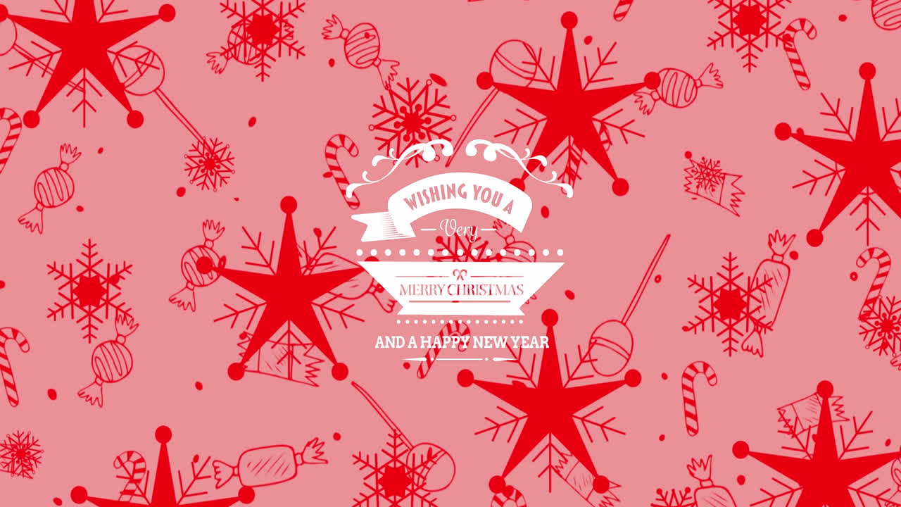 크리스마스 축하 문자의 애니메이션 크리스마스 장식 위에 텍스트