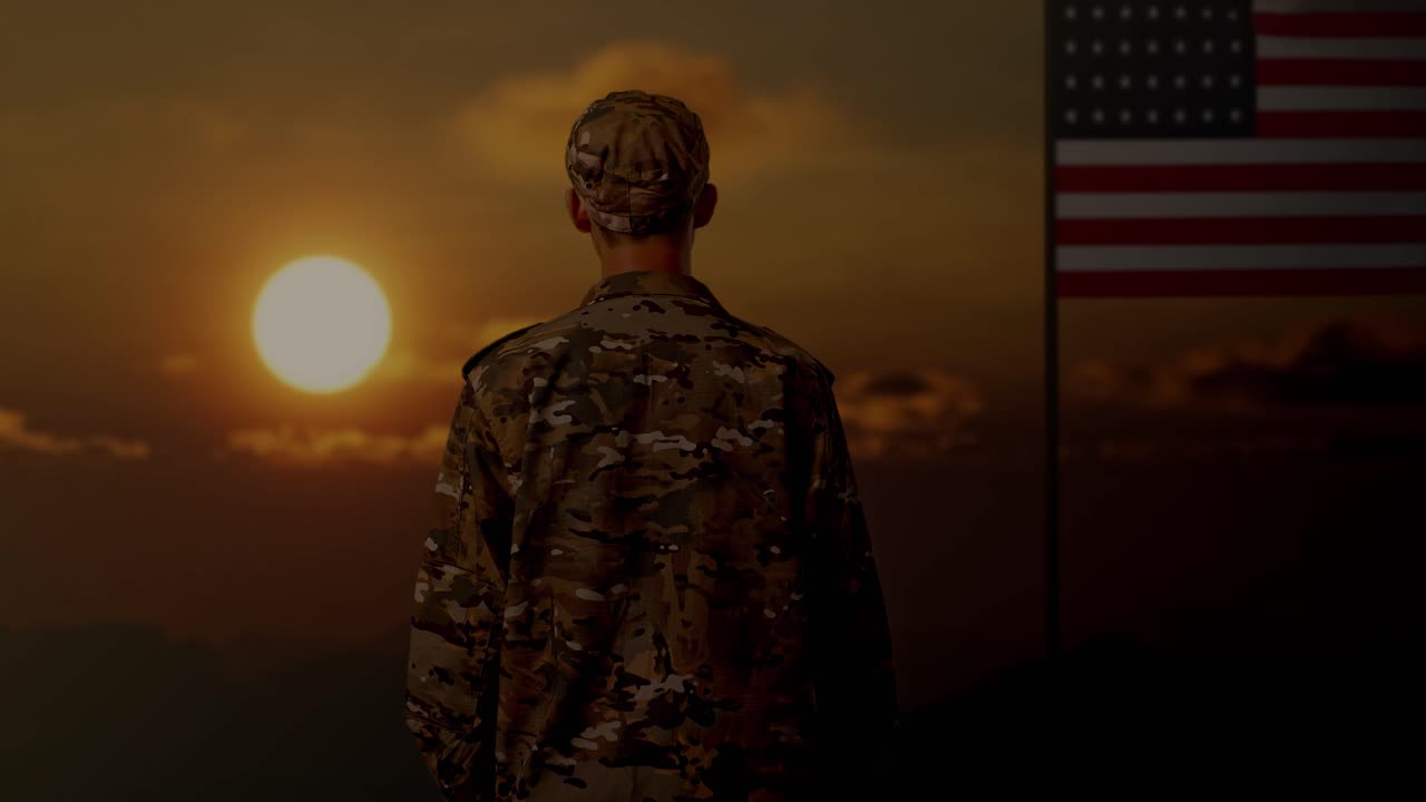 soldado al atardecer