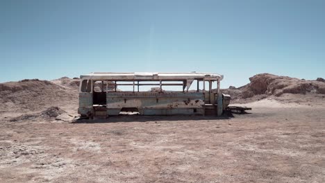 abandoned bus in atacama desert, south america, chile