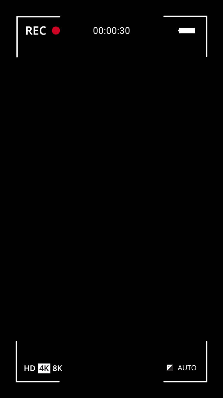 Digital Camera Recording Interface Overlay on Black Screen