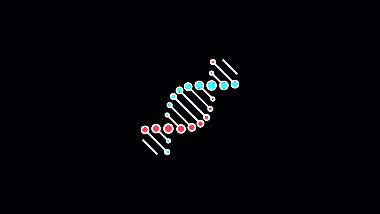 Animated DNA Helix Structure Forming on Black Background