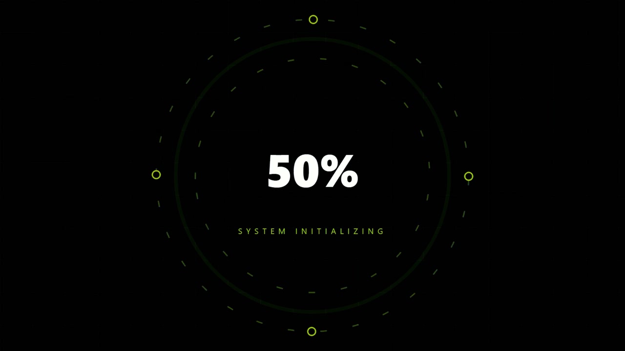 Digital System Loading Progress Bar with Percentage Counter