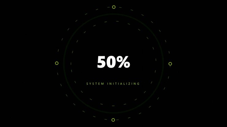 Digital System Loading Progress Bar with Percentage Counter