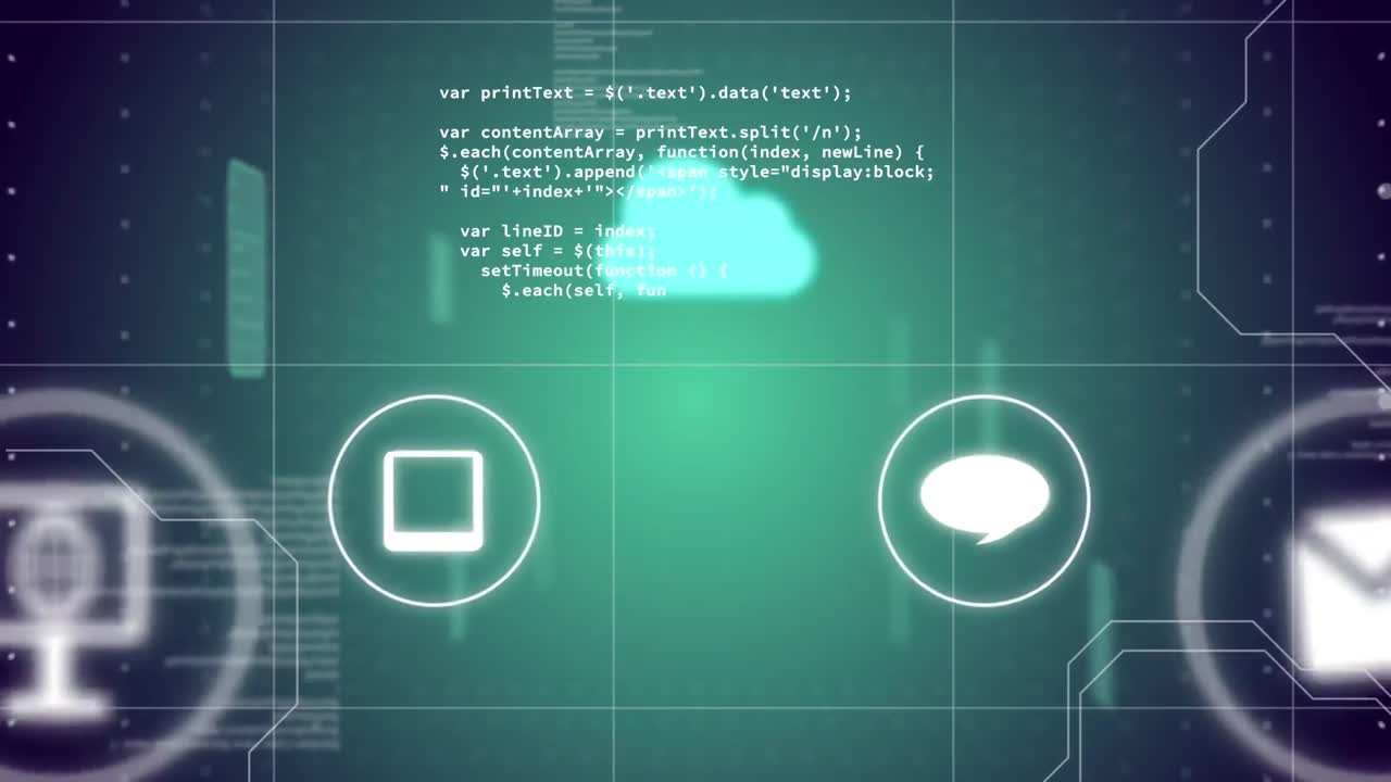 Animation of digital icons and data processing