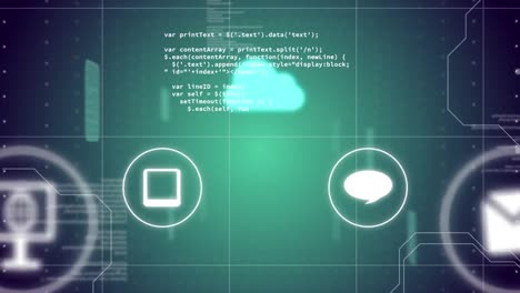 animation of digital icons and data processing