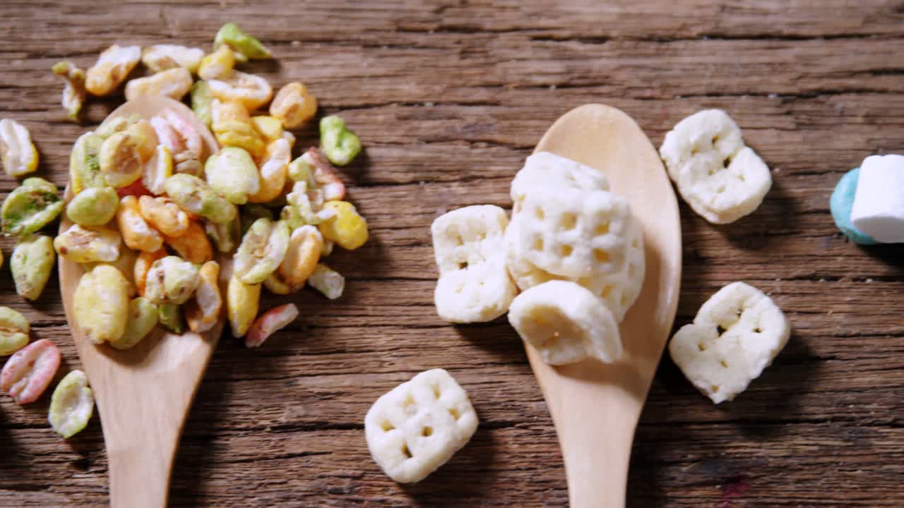 Various breakfast in a spoon 4k