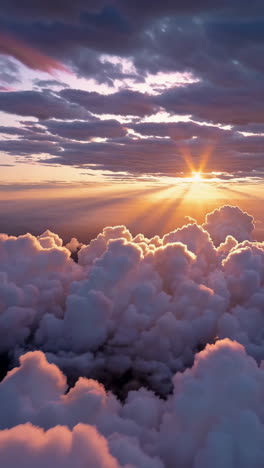 stunning sunset cloudscape from above