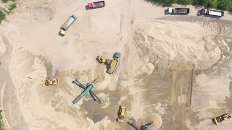 heavy equipment machine wheel loader on sand mine