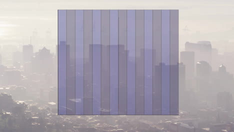 animation of two diagrams over cityscape