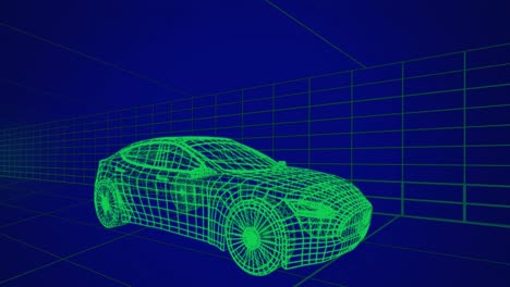 3d technical drawing of car 4k