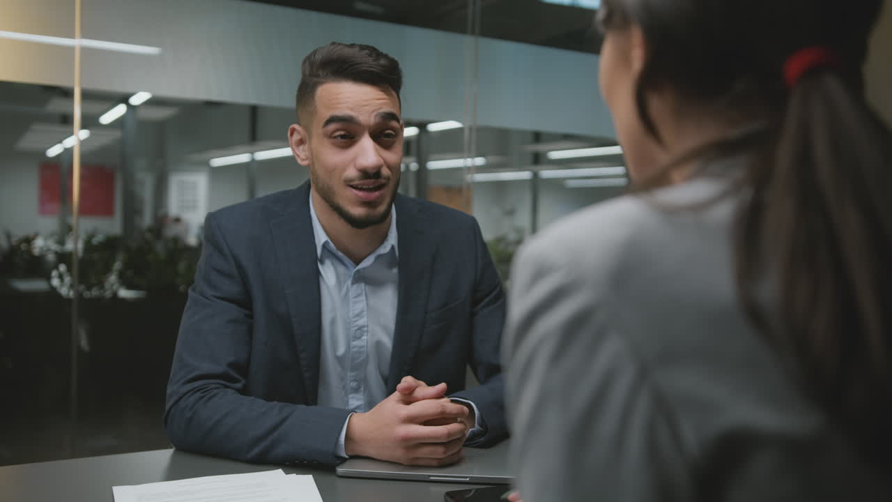 Professional Interview or Business Meeting in an Office Setting