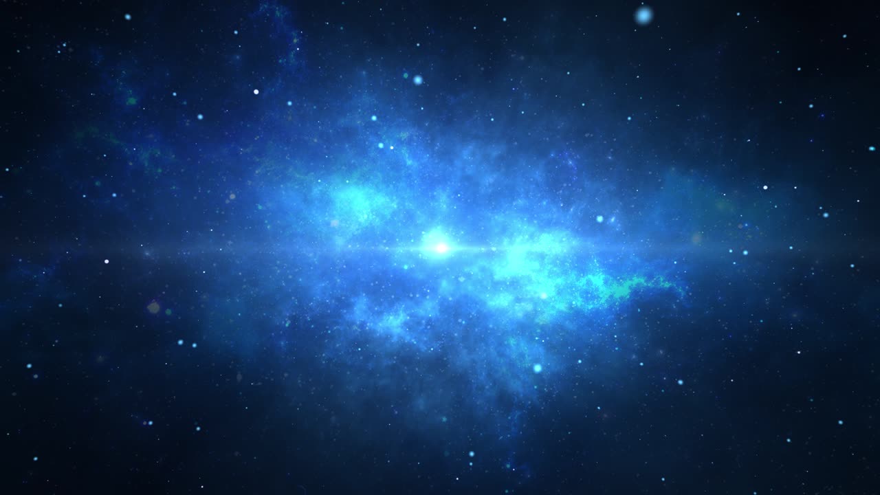 Abstract nebula space travel looped background fly from universe burn to the earth near planets