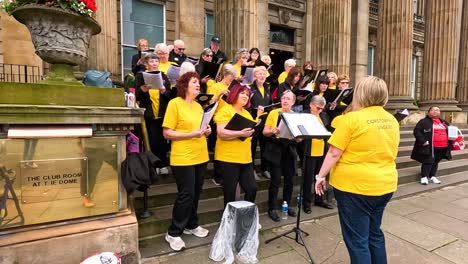 outdoor choir performance in edinburgh, scotland