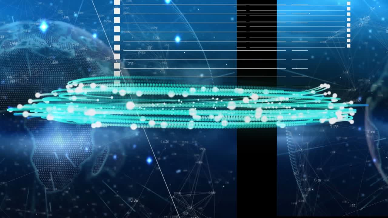 Animation of data processing over globe