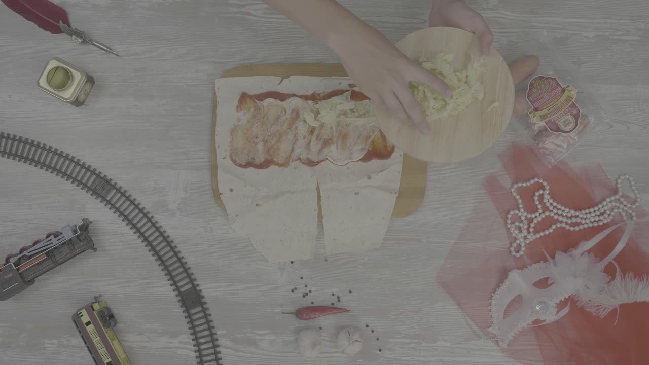 채소 로 포장 을 준비 하는 것