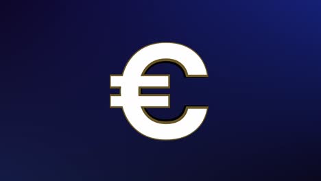 euro cents sign highlight animation on dark blue chroma