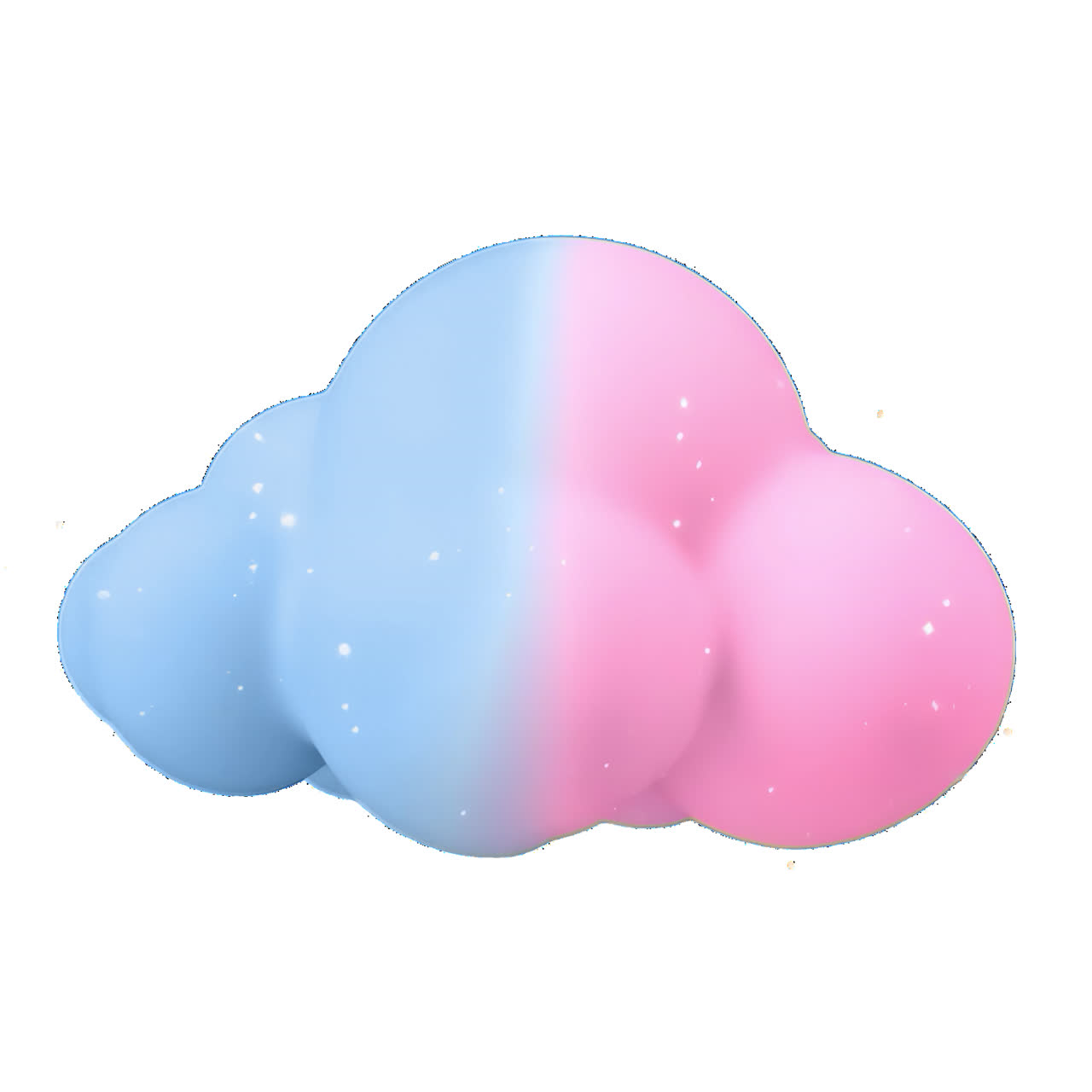 Colorful abstract cloud art animation isolated asset, transparent 4K video, alpha channel, ProRes