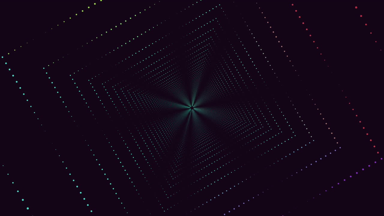 Illusion abstract neon cubes with glitters in vertigo dark galaxy