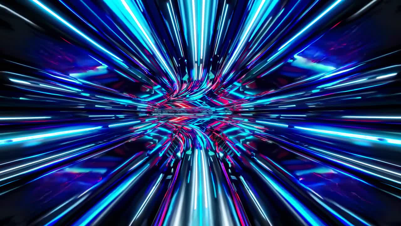 Neon Tunnel Abstract Art