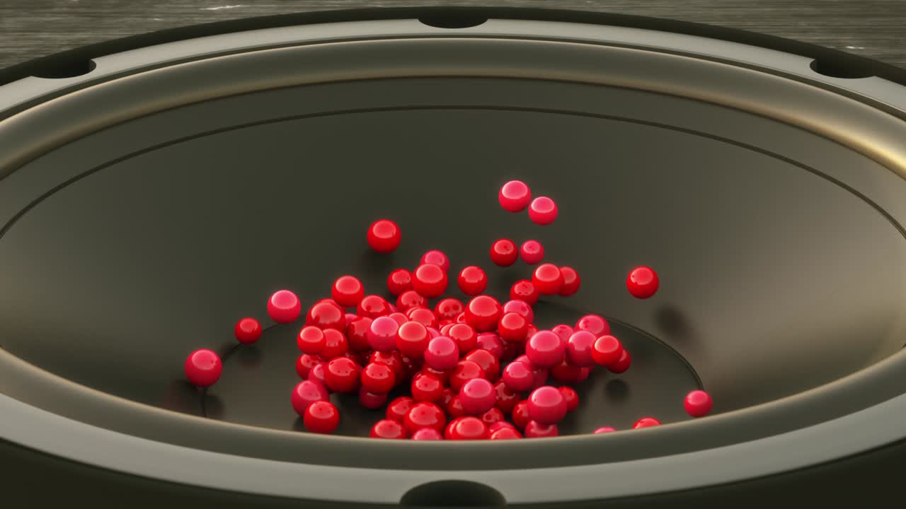 움직이는 서브우퍼에서 반이는 공을 점프