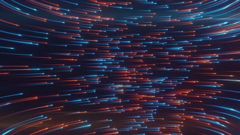 abstract neon background from light lines swirling in space. seamless loop 3d render