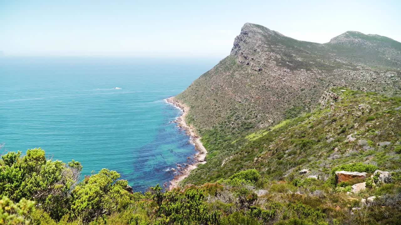 vista al mar desde el promontorio de cape point en la península del cabo en sudáfrica