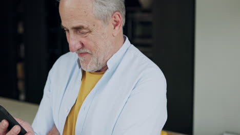 close-up of a smiling senior man