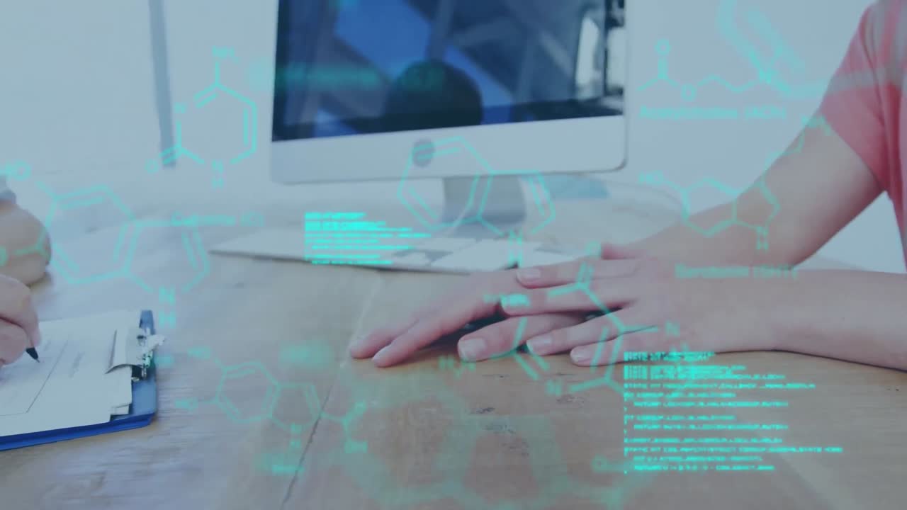 Animation of science data processing over doctor and patient