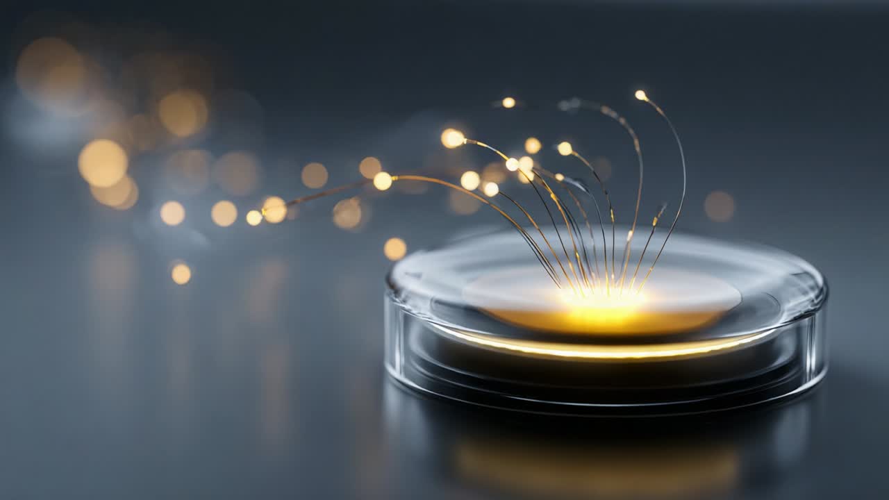 A mesmerizing display of illuminated particles emanating from a reflective surface, showcasing an intricate blend of light and motion that captivates the viewer, highlighting the beauty of modern digital artistry