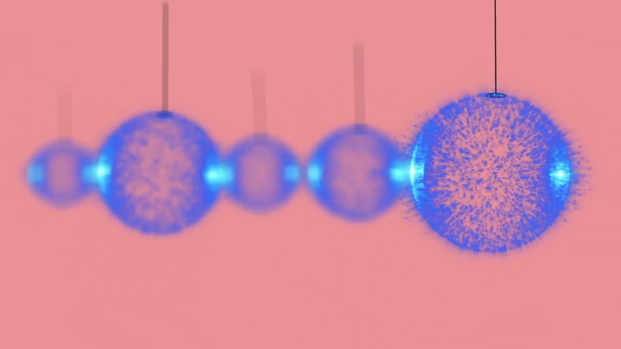 핑크색 배경 위에 크리스마스 보블의 애니메이션