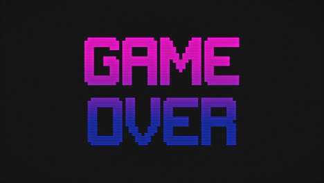 game over screen pink and blue colors